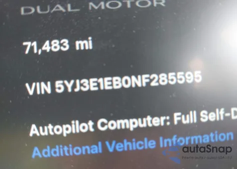 2022 Tesla Model 3 Long Range Dual Motor All-Wheel Drive from USA, damaged, VIN 5YJ3E1EB0NF285595